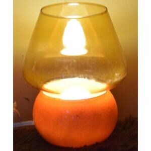 Room Essentials Mushroom Table Lamp Amber LED Light 7" Tall Retro Y2K Glow Light